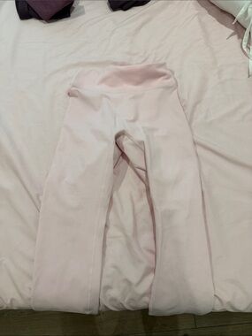 Kids Fleece-Lined Light Pink Leggings